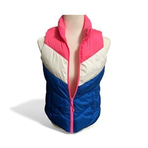 Cabincore Pink and Blue Puffer Vest
